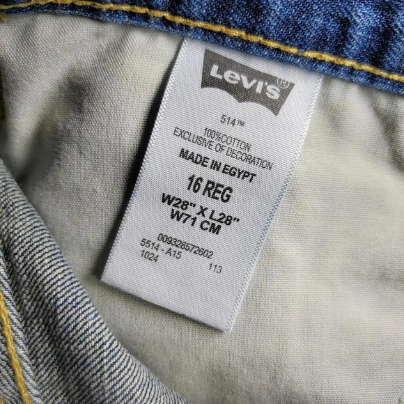 Levi's 514 Slim Straight Medium Wash Boys Size 16 Regular Jeans W28 L28 - Picture 4 of 12